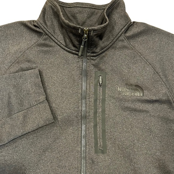The North Face Mens Gray Fleece‎ Lined Quarter Zip Shirt L - Picture 3 of 10